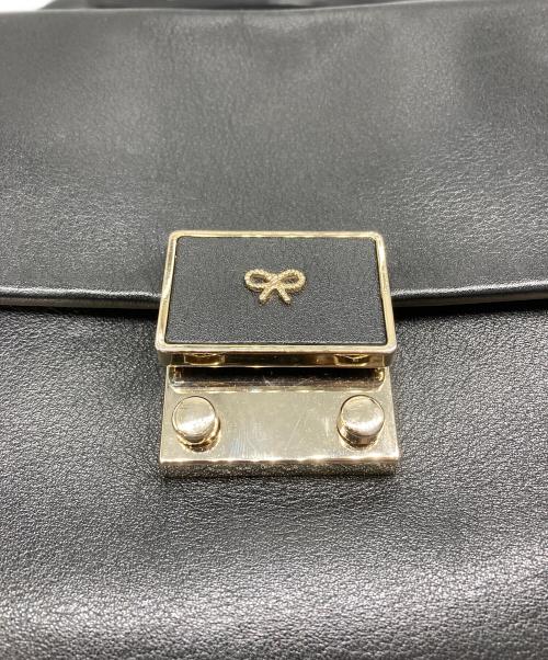 ANYA HINDMARCH（アニヤ・ハインドマーチ）ANYA HINDMARCH (アニヤ・ハインドマーチ) カーカー 2WAY ショルダーバッグ ブラックの古着・服飾アイテム