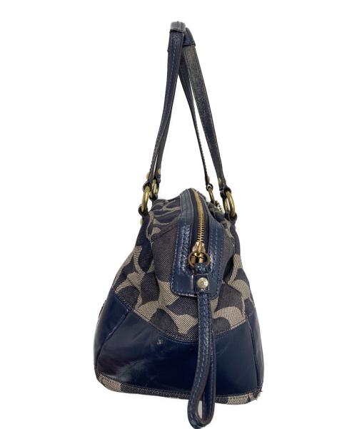 COACH（コーチ）COACH (コーチ) シグネチャー デニム サッチェルバッグ ネイビーの古着・服飾アイテム