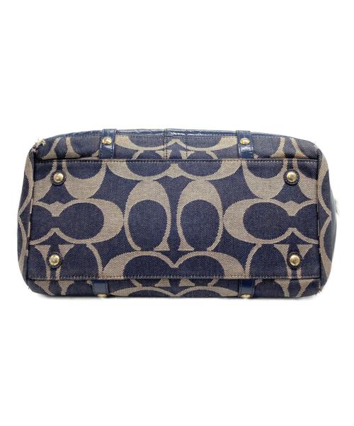 COACH（コーチ）COACH (コーチ) シグネチャー デニム サッチェルバッグ ネイビーの古着・服飾アイテム