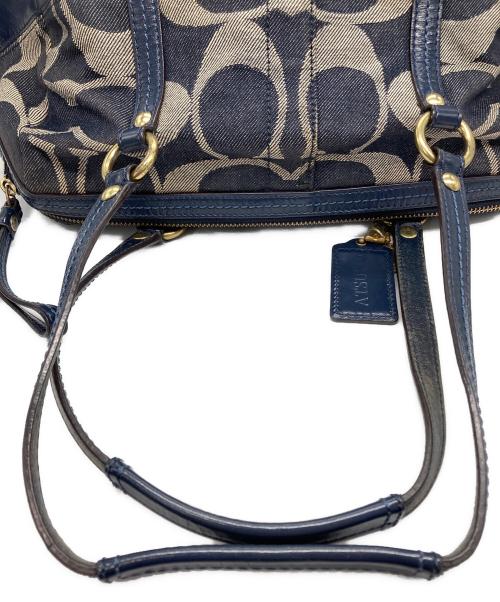 COACH（コーチ）COACH (コーチ) シグネチャー デニム サッチェルバッグ ネイビーの古着・服飾アイテム