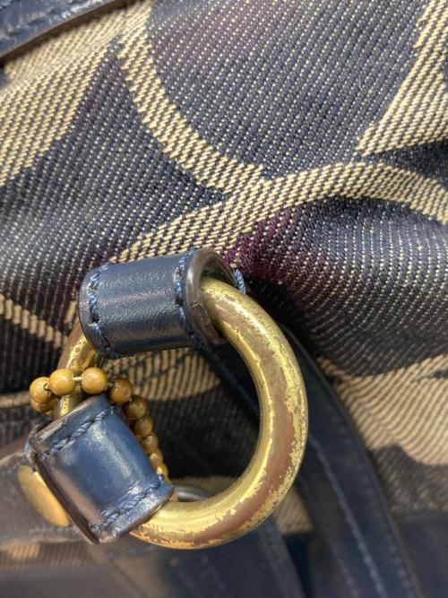 COACH（コーチ）COACH (コーチ) シグネチャー デニム サッチェルバッグ ネイビーの古着・服飾アイテム