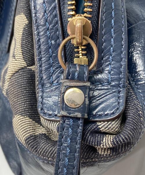 COACH（コーチ）COACH (コーチ) シグネチャー デニム サッチェルバッグ ネイビーの古着・服飾アイテム