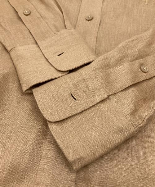 LAUREN RALPH LAUREN（ローレンラルフローレン）LAUREN RALPH LAUREN (ローレンラルフローレン) モノグラム刺繍リネンシャツ ベージュ サイズ:XSの古着・服飾アイテム