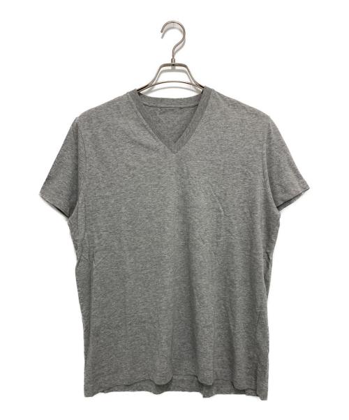 PRADA（プラダ）PRADA (プラダ) VネックTシャツ グレー サイズ:Lの古着・服飾アイテム