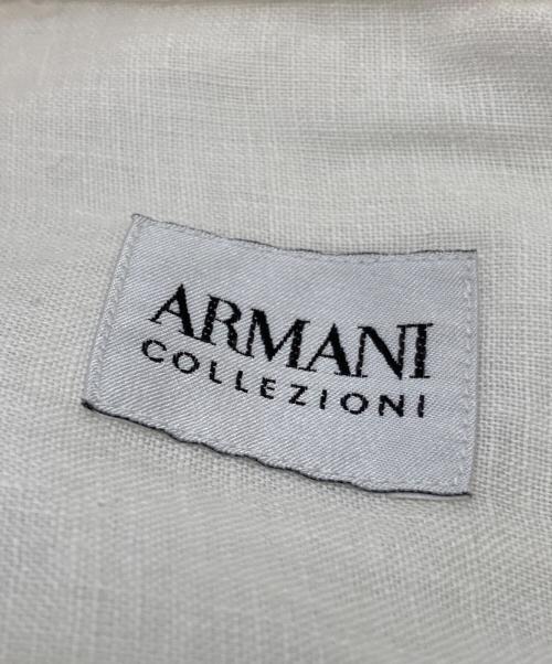 ARMANI COLLEZIONI（アルマーニ コレツィオーニ）ARMANI COLLEZIONI (アルマーニ コレツィオーニ) 長袖リネンボタンダウンシャツ ホワイト サイズ:Lの古着・服飾アイテム