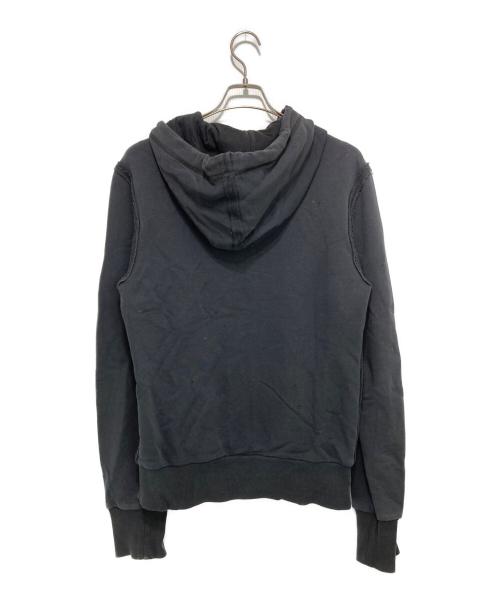 DOLCE & GABBANA（ドルチェ＆ガッバーナ）DOLCE & GABBANA (ドルチェ＆ガッバーナ) ロゴプレートダメージジップパーカー ブラック サイズ:48の古着・服飾アイテム