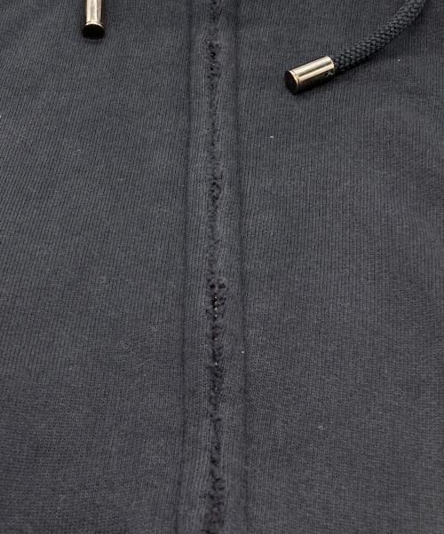 DOLCE & GABBANA（ドルチェ＆ガッバーナ）DOLCE & GABBANA (ドルチェ＆ガッバーナ) ロゴプレートダメージジップパーカー ブラック サイズ:48の古着・服飾アイテム