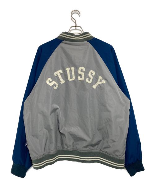 stussy（ステューシー）stussy (ステューシー) 00's ナイロンブルゾン グレー×ネイビー サイズ:Lの古着・服飾アイテム
