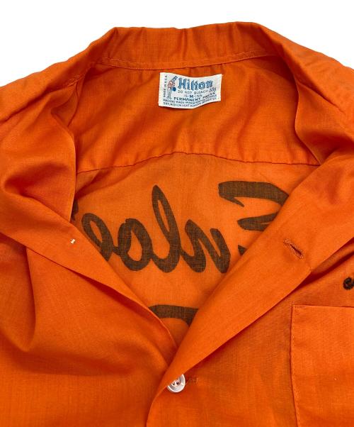 Hilton（ヒルトン）Hilton (ヒルトン) 70s ボーリングシャツ オレンジ サイズ:Mの古着・服飾アイテム