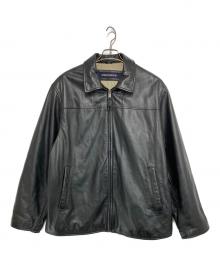 DOCKERS（ドッカーズ）の古着「レザージップジャケット」｜ブラック