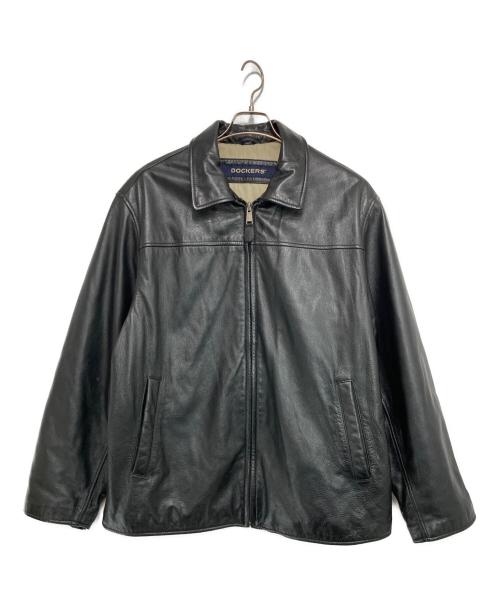 DOCKERS（ドッカーズ）DOCKERS (ドッカーズ) レザージップジャケット ブラック サイズ:Lの古着・服飾アイテム