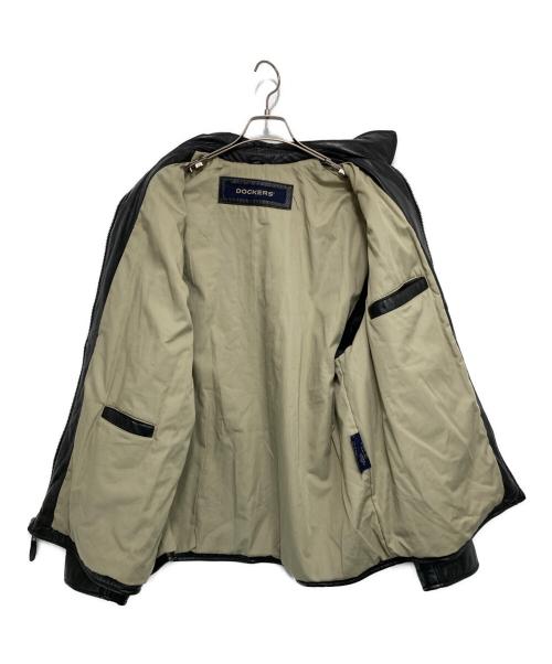 DOCKERS（ドッカーズ）DOCKERS (ドッカーズ) レザージップジャケット ブラック サイズ:Lの古着・服飾アイテム