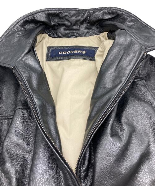 DOCKERS（ドッカーズ）DOCKERS (ドッカーズ) レザージップジャケット ブラック サイズ:Lの古着・服飾アイテム
