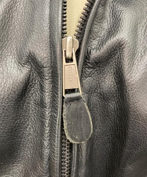 DOCKERS（ドッカーズ）DOCKERS (ドッカーズ) レザージップジャケット ブラック サイズ:Lの古着・服飾アイテム