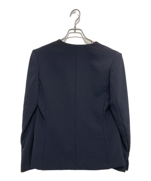 TOMORROW LAND（トゥモローランド）TOMORROW LAND (トゥモローランド) ドライダブルクロス ノーカラージャケット ネイビー サイズ:38の古着・服飾アイテム