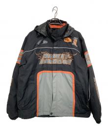HARLEY-DAVIDSON（ハーレーダビッドソン）の古着「007s フーデッドジップジャケット」｜オレンジ×ブラック