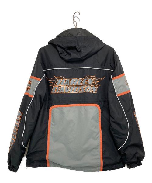 HARLEY-DAVIDSON（ハーレーダビッドソン）HARLEY-DAVIDSON (ハーレーダビッドソン) 007s フーデッドジップジャケット オレンジ×ブラック サイズ:Mの古着・服飾アイテム