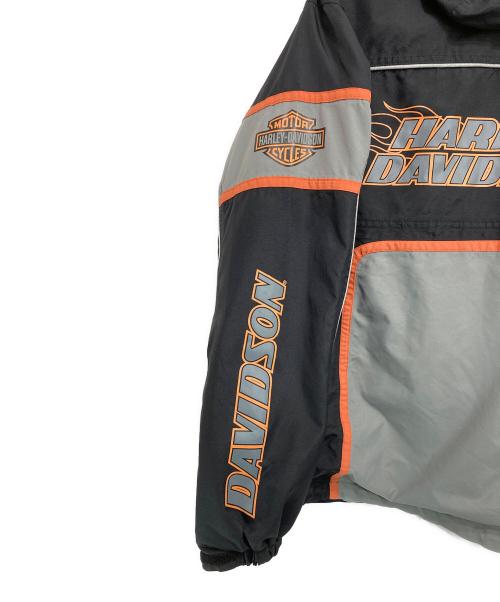 HARLEY-DAVIDSON（ハーレーダビッドソン）HARLEY-DAVIDSON (ハーレーダビッドソン) 007s フーデッドジップジャケット オレンジ×ブラック サイズ:Mの古着・服飾アイテム