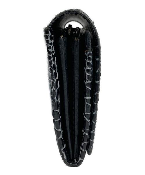 Vivienne Westwood（ヴィヴィアンウエストウッド）Vivienne Westwood (ヴィヴィアンウエストウッド) クロコ型押し オーブ長財布 ブラックの古着・服飾アイテム