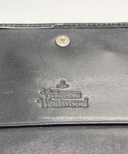 Vivienne Westwood（ヴィヴィアンウエストウッド）Vivienne Westwood (ヴィヴィアンウエストウッド) クロコ型押し オーブ長財布 ブラックの古着・服飾アイテム