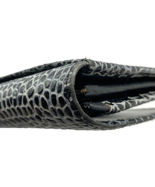 Vivienne Westwood（ヴィヴィアンウエストウッド）Vivienne Westwood (ヴィヴィアンウエストウッド) クロコ型押し オーブ長財布 ブラックの古着・服飾アイテム