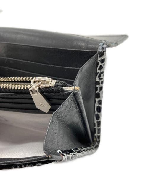 Vivienne Westwood（ヴィヴィアンウエストウッド）Vivienne Westwood (ヴィヴィアンウエストウッド) クロコ型押し オーブ長財布 ブラックの古着・服飾アイテム