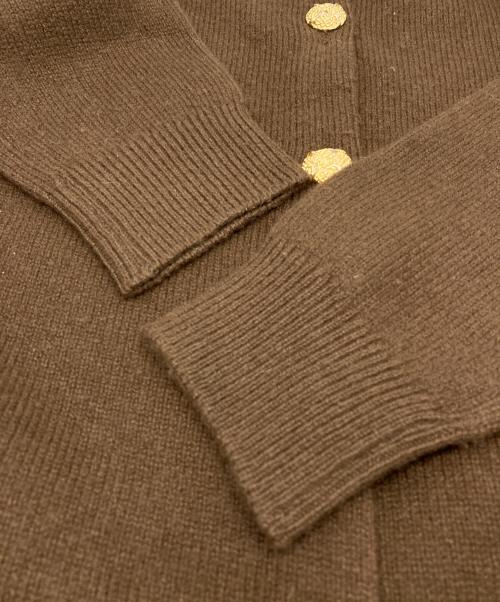 BALLANTYNE（バランタイン）BALLANTYNE (バランタイン) 金ボタンカシミアニットカーディガン ブラウン サイズ:36の古着・服飾アイテム