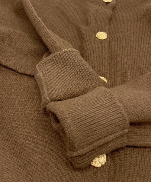 BALLANTYNE（バランタイン）BALLANTYNE (バランタイン) 金ボタンカシミアニットカーディガン ブラウン サイズ:36の古着・服飾アイテム