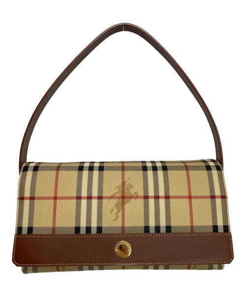 BURBERRY LONDON（バーバリーロンドン）BURBERRY LONDON (バーバリーロンドン) シャドーホース ノバチェック ワンショルダーハンドバッグ ベージュ×ブラウンの古着・服飾アイテム