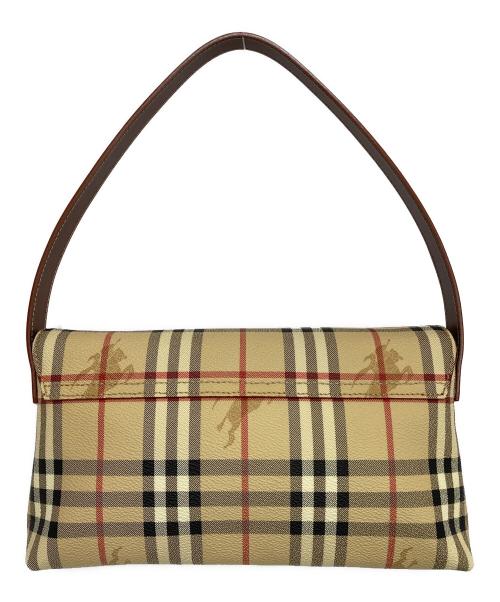 BURBERRY LONDON（バーバリーロンドン）BURBERRY LONDON (バーバリーロンドン) シャドーホース ノバチェック ワンショルダーハンドバッグ ベージュ×ブラウンの古着・服飾アイテム