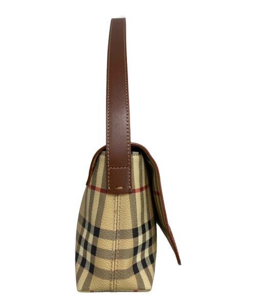BURBERRY LONDON（バーバリーロンドン）BURBERRY LONDON (バーバリーロンドン) シャドーホース ノバチェック ワンショルダーハンドバッグ ベージュ×ブラウンの古着・服飾アイテム