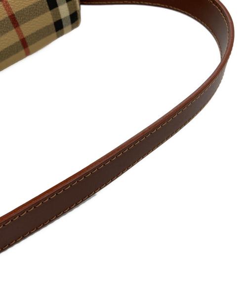 BURBERRY LONDON（バーバリーロンドン）BURBERRY LONDON (バーバリーロンドン) シャドーホース ノバチェック ワンショルダーハンドバッグ ベージュ×ブラウンの古着・服飾アイテム