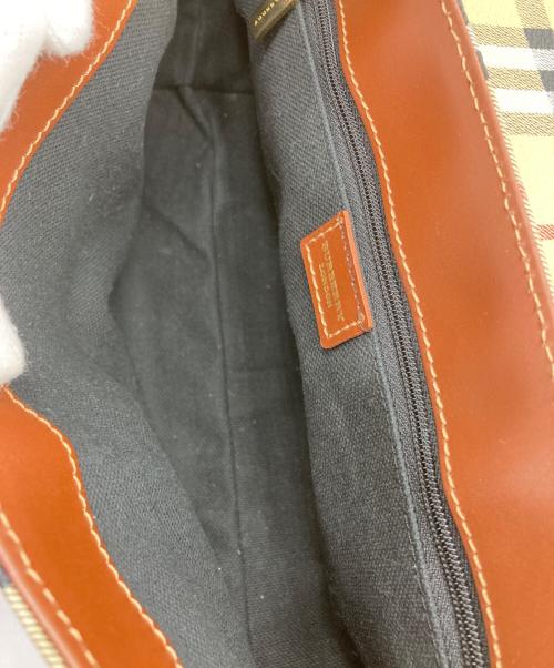 BURBERRY LONDON（バーバリーロンドン）BURBERRY LONDON (バーバリーロンドン) シャドーホース ノバチェック ワンショルダーハンドバッグ ベージュ×ブラウンの古着・服飾アイテム