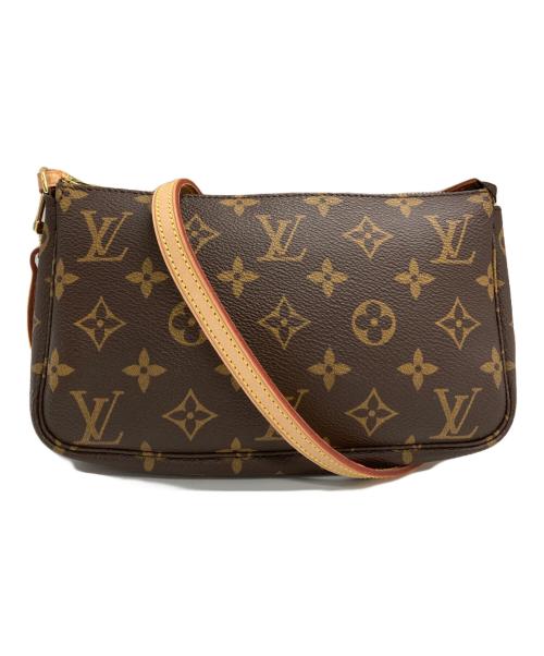 LOUIS VUITTON（ルイ ヴィトン）LOUIS VUITTON (ルイ ヴィトン) ポシェット・アクセソワール モノグラムハンドバッグ ブラウンの古着・服飾アイテム