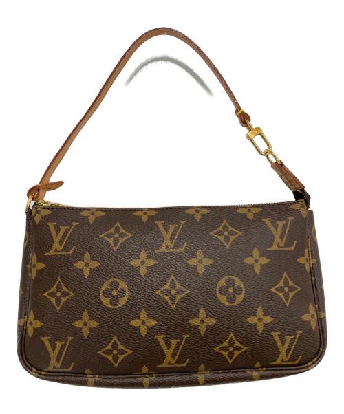LOUIS VUITTON（ルイ ヴィトン）LOUIS VUITTON (ルイ ヴィトン) ポシェット・アクセソワール モノグラムハンドバッグ ブラウンの古着・服飾アイテム