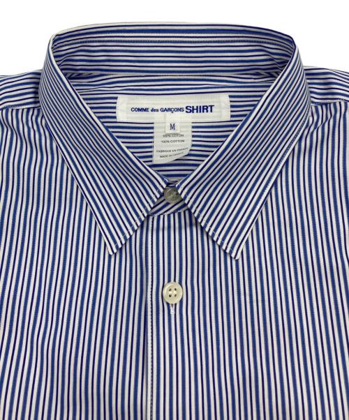 COMME des GARCONS SHIRT（コムデギャルソンシャツ）COMME des GARCONS SHIRT (コムデギャルソンシャツ) ショートスリーブストライプシャツ ブルー×ホワイト サイズ:Mの古着・服飾アイテム