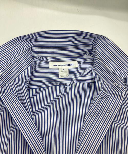 COMME des GARCONS SHIRT（コムデギャルソンシャツ）COMME des GARCONS SHIRT (コムデギャルソンシャツ) ショートスリーブストライプシャツ ブルー×ホワイト サイズ:Mの古着・服飾アイテム