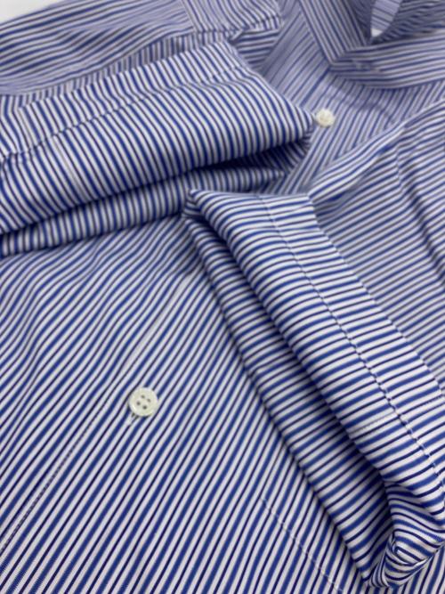 COMME des GARCONS SHIRT（コムデギャルソンシャツ）COMME des GARCONS SHIRT (コムデギャルソンシャツ) ショートスリーブストライプシャツ ブルー×ホワイト サイズ:Mの古着・服飾アイテム