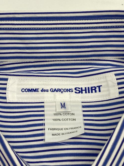 COMME des GARCONS SHIRT（コムデギャルソンシャツ）COMME des GARCONS SHIRT (コムデギャルソンシャツ) ショートスリーブストライプシャツ ブルー×ホワイト サイズ:Mの古着・服飾アイテム