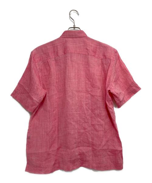 ISSEY MIYAKE MEN（イッセイミヤケメン）ISSEY MIYAKE MEN (イッセイミヤケメン) シワ加工リネン半袖シャツ ピンク サイズ:SIZE 2の古着・服飾アイテム