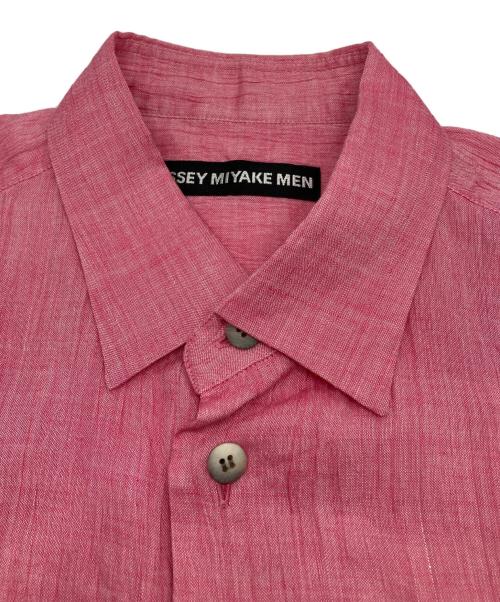 ISSEY MIYAKE MEN（イッセイミヤケメン）ISSEY MIYAKE MEN (イッセイミヤケメン) シワ加工リネン半袖シャツ ピンク サイズ:SIZE 2の古着・服飾アイテム