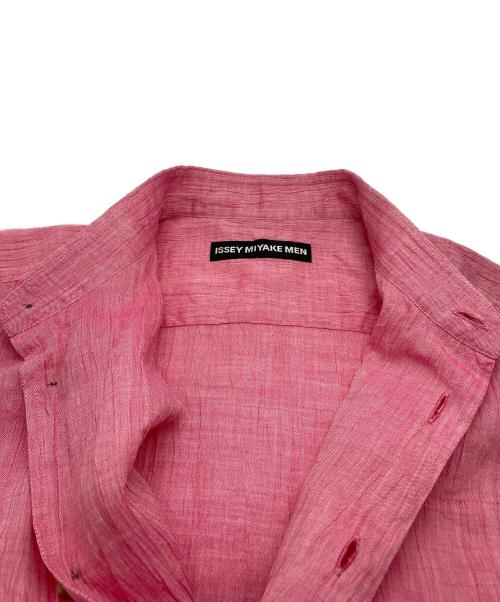 ISSEY MIYAKE MEN（イッセイミヤケメン）ISSEY MIYAKE MEN (イッセイミヤケメン) シワ加工リネン半袖シャツ ピンク サイズ:SIZE 2の古着・服飾アイテム
