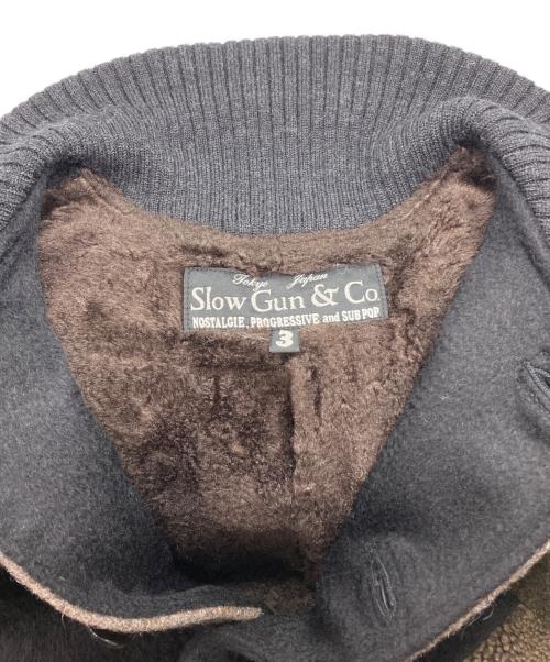 SLOWGUN（スロウガン）SLOWGUN (スロウガン) パッチワークレザー切替スタジャン ブラック×オリーブ サイズ:3の古着・服飾アイテム