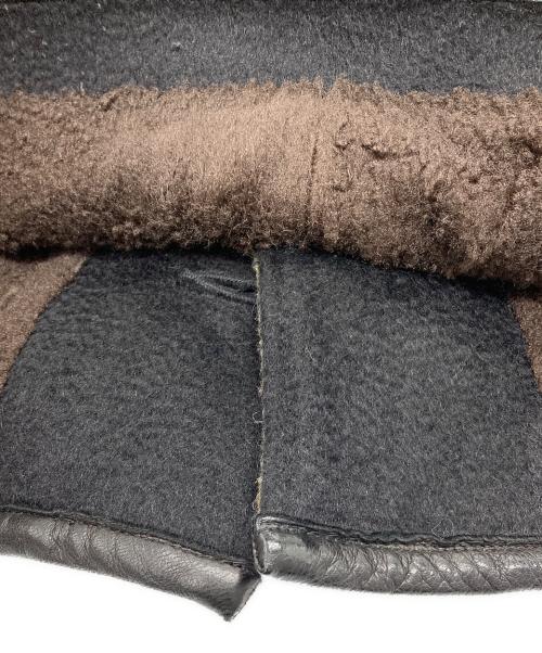 SLOWGUN（スロウガン）SLOWGUN (スロウガン) パッチワークレザー切替スタジャン ブラック×オリーブ サイズ:3の古着・服飾アイテム