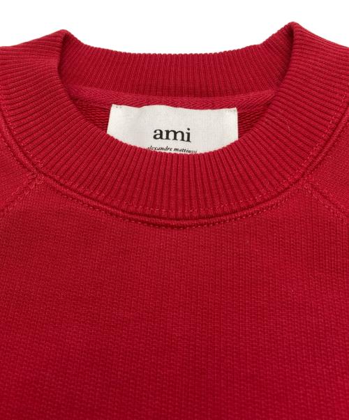 AMI Alexandre Mattiussi（アミアレクサンドルマテュッシ）AMI Alexandre Mattiussi (アミアレクサンドルマテュッシ) ハートロゴ刺繍スウェット レッド サイズ:XXSの古着・服飾アイテム
