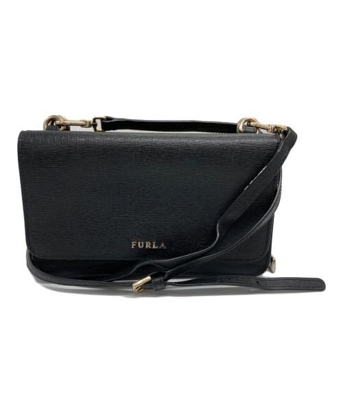 FURLA（フルラ）FURLA (フルラ) ウォレット ショルダーバッグ ブラックの古着・服飾アイテム