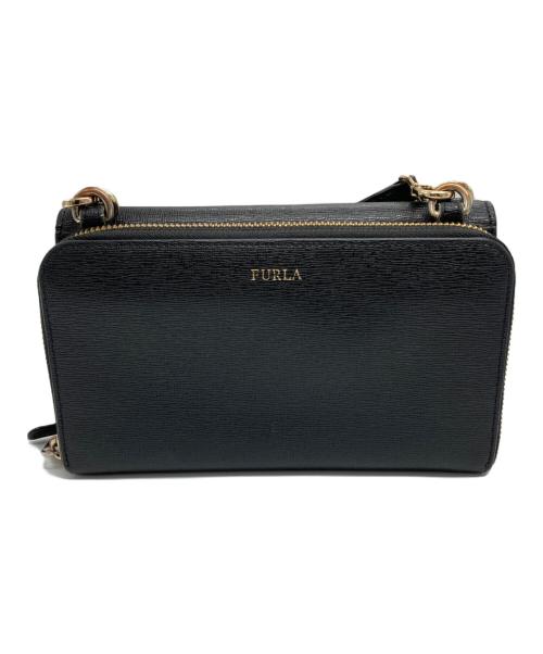 FURLA（フルラ）FURLA (フルラ) ウォレット ショルダーバッグ ブラックの古着・服飾アイテム