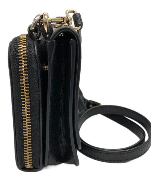 FURLA（フルラ）FURLA (フルラ) ウォレット ショルダーバッグ ブラックの古着・服飾アイテム
