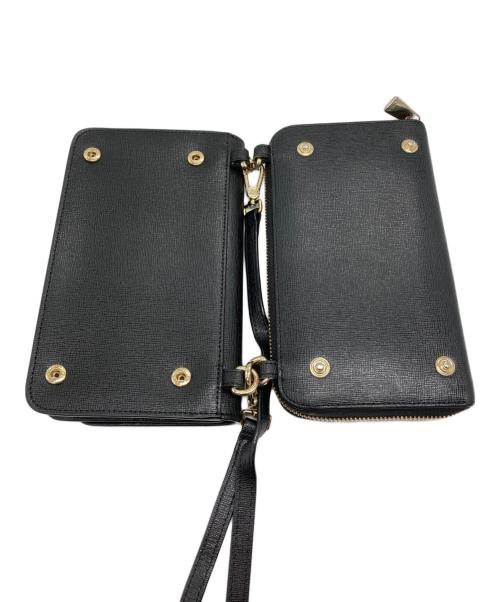 FURLA（フルラ）FURLA (フルラ) ウォレット ショルダーバッグ ブラックの古着・服飾アイテム