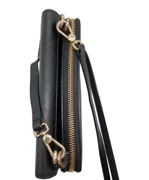 FURLA（フルラ）FURLA (フルラ) ウォレット ショルダーバッグ ブラックの古着・服飾アイテム